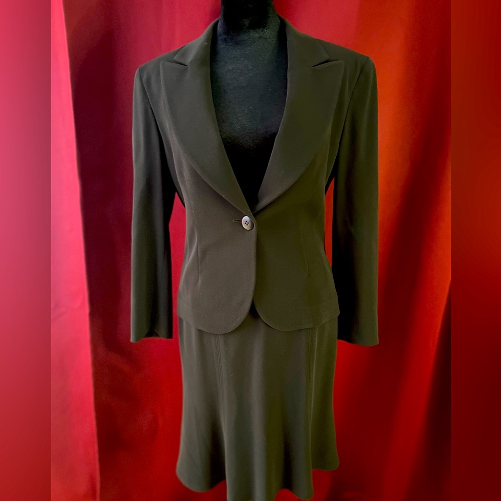 Professional Forest Green Skirt Suit by Donna Karan.